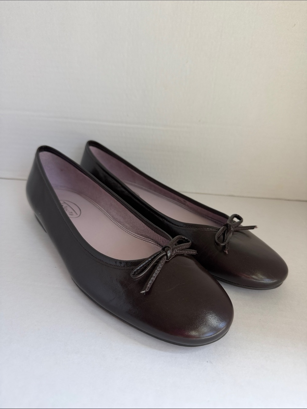 Talbots Brown Leather Ballet Flats Size 8B Made in Brazil